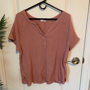GAP Dusty Rose Textured Blouse